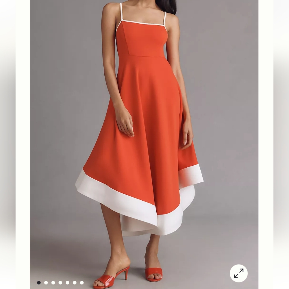NWT Maeve Colorblock A-Line fitted Midi Dress XXS FINAL PRICE